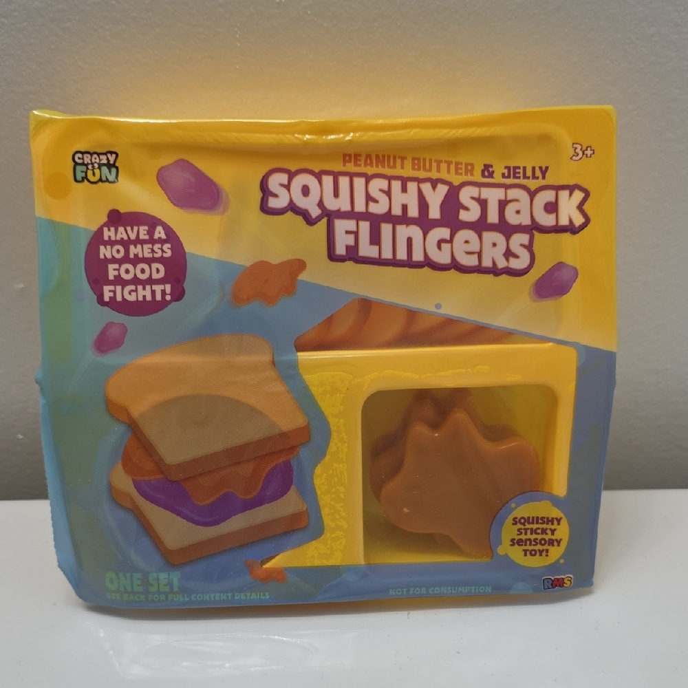 Squishy Stack Flingers Toy- Peanut Butter And Jelly